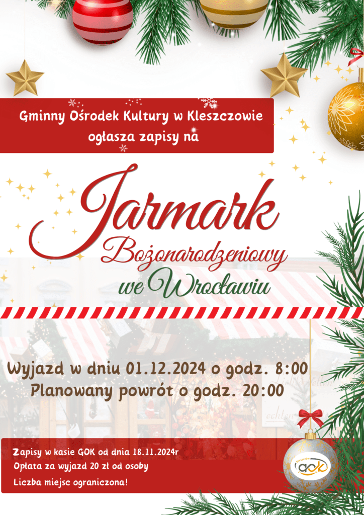 Plakat jarmark bożonarodzeniowy